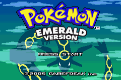Pokemon Emerald title screen for GameBoy Advance